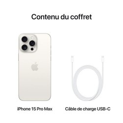 Acheter iPhone 15 Pro Max 512 Go Blanc paiement en plusieurs fois - Neuf - Garantie 2 ans