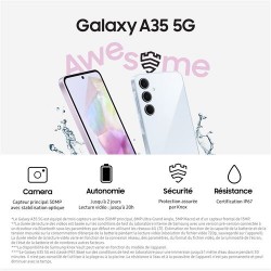 Smartphone Samsung Galaxy A35 5G 128 Go Violet en paiement plusieurs fois sur Wedealee.com