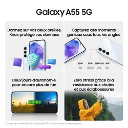 Smartphone Samsung Galaxy A55 5G 256 Go Noir en paiement plusieurs fois sur Wedealee.com
