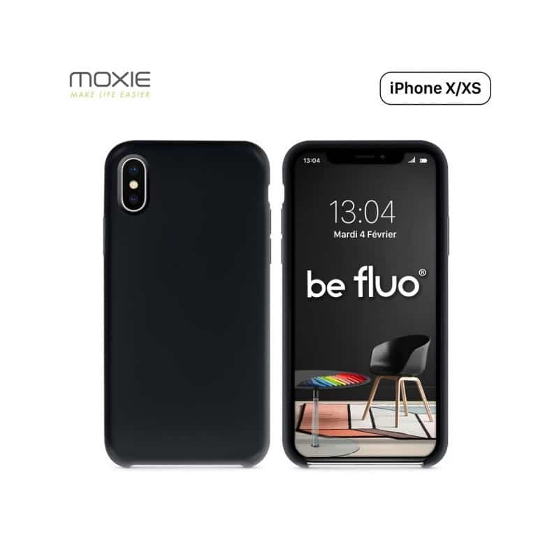 Acheter un Coque Silicone BeFluo pour iPhone X/XS - Noir - neuf - paiement plusieurs fois